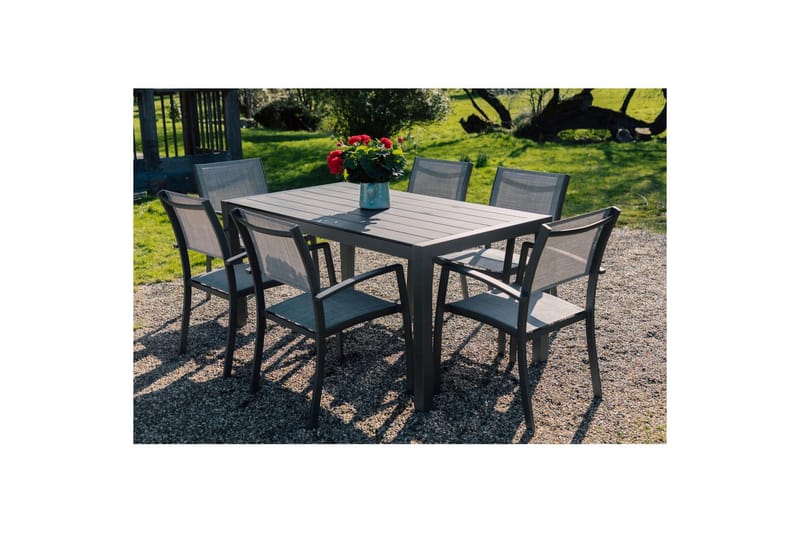 Ulkomöbeliryhmä Lifestyle Garden Solana 163 cm 6 carver-tuolia - 6 carver-tuolia - Puutarhakalusteet - Ulkoryhmä - Ruokailuryhmät ulos
