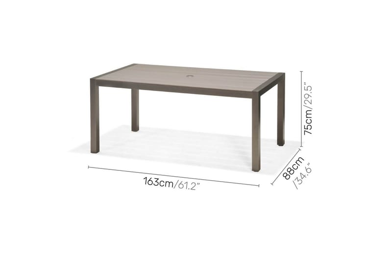 Ulkomöbeliryhmä Lifestyle Garden Solana 163 cm 6 säädettävää nojatuolia - 6 säädettävää nojatuolia - Puutarhakalusteet - Ulkoryhmä - Ruokailuryhmät ulos