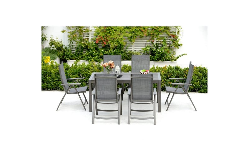 Ulkomöbeliryhmä Lifestyle Garden Solana 163 cm 6 säädettävää nojatuolia - 6 säädettävää nojatuolia - Puutarhakalusteet - Ulkoryhmä - Ruokailuryhmät ulos