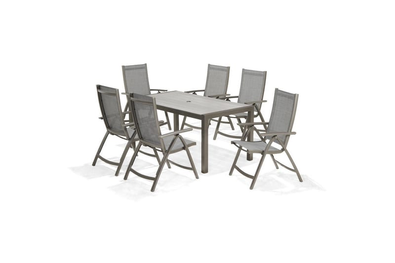 Ulkomöbeliryhmä Lifestyle Garden Solana 163 cm 6 säädettävää nojatuolia - 6 säädettävää nojatuolia - Puutarhakalusteet - Ulkoryhmä - Ruokailuryhmät ulos