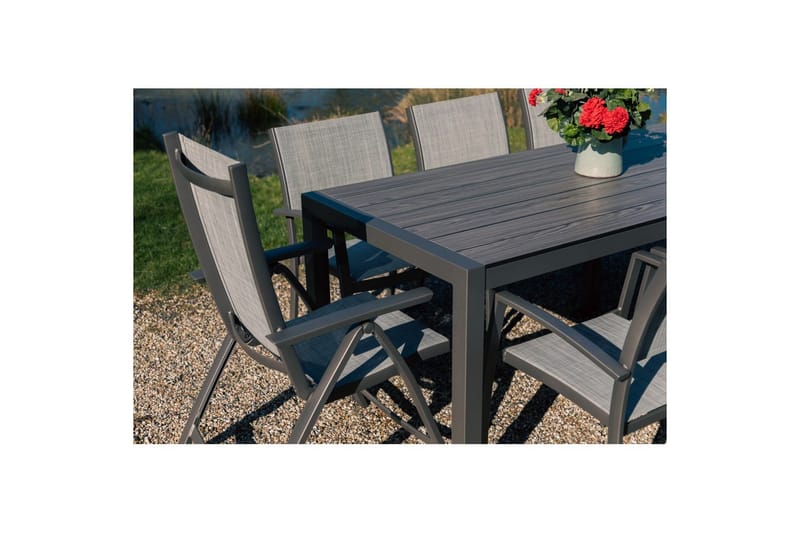 Ulkomöbeliryhmä Lifestyle Garden Solana 201 cm 6 carver-tuolia + 2 säädettävää nojatuolia - 6 carver-tuolia + 2 säädettävää nojatuolia - Puutarhakalusteet - Ulkoryhmä - Ruokailuryhmät ulos