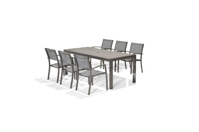 Ulkomöbeliryhmä Lifestyle Garden Solana 201 cm 6 carver-tuolia - 6 carver-tuolia - Puutarhakalusteet - Ulkoryhmä - Ruokailuryhmät ulos