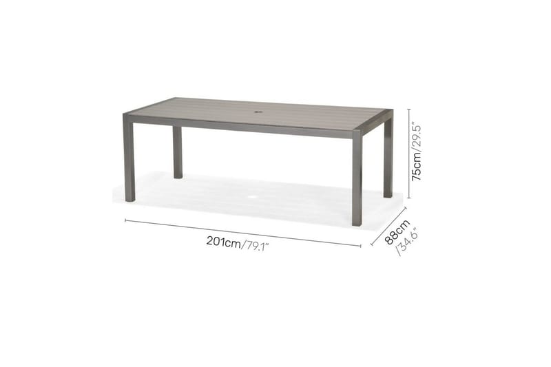 Ulkomöbeliryhmä Lifestyle Garden Solana 201 cm 6 säädettävää nojatuolia - 6 säädettävää nojatuolia - Puutarhakalusteet - Ulkoryhmä - Ruokailuryhmät ulos