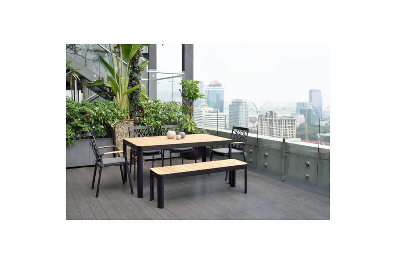 Ulkomöbeliryhmä Lifestyle Garden Portals 161 cm 4 leikkaustuolia + penkki - 4 leikkaustuolia + penkki - Puutarhakalusteet - Ulkoryhmä - Ruokailuryhmät ulos