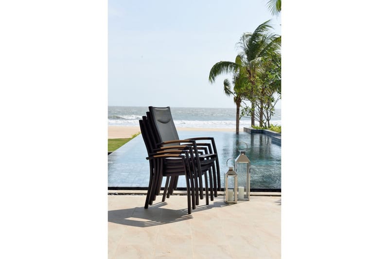 Ulkomöbeliryhmä Lifestyle Garden Panama 210-300 cm 6 pinottavaa nojatuolia + 2 säädettävää nojatuolia - 6 pinottavaa nojatuolia + 2 säädettävää nojatuolia - Puutarhakalusteet - Ulkoryhmä - Ruokailuryhmät ulos