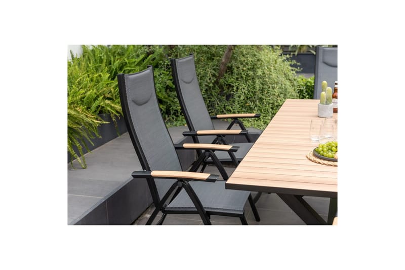 Ulkomöbeliryhmä Lifestyle Garden Panama 200 cm 6 säädettävää nojatuolia - 6 säädettävää nojatuolia - Puutarhakalusteet - Ulkoryhmä - Ruokailuryhmät ulos