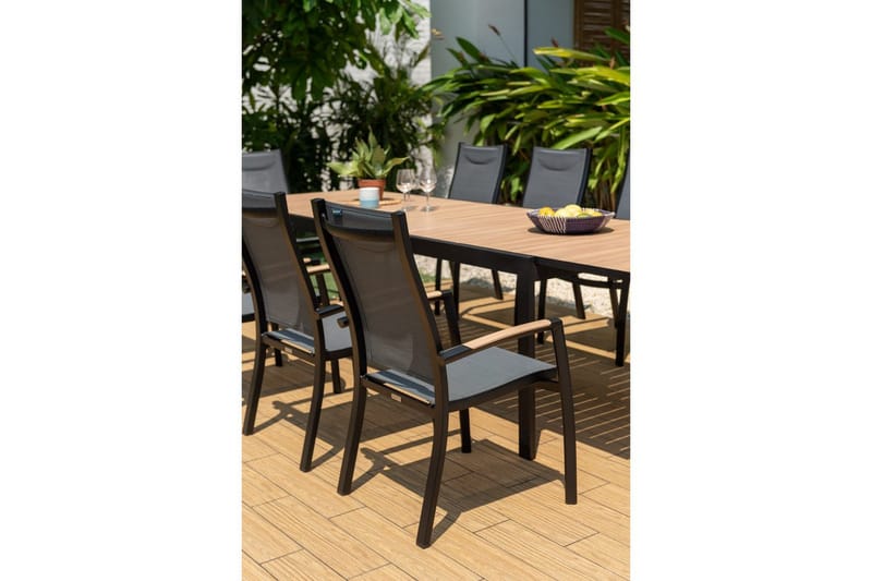 Ulkomöbeliryhmä Lifestyle Garden Panama 210-300 cm 10 pinottava nojatuoli - 10 pinottava nojatuoli - Puutarhakalusteet - Ulkoryhmä - Ruokailuryhmät ulos