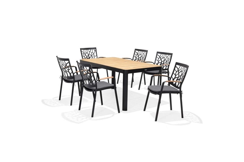 Ulkomöbeliryhmä Lifestyle Garden Portals 161 cm 6 puunleikkaustuolia, 6 puunleikkaustuolia