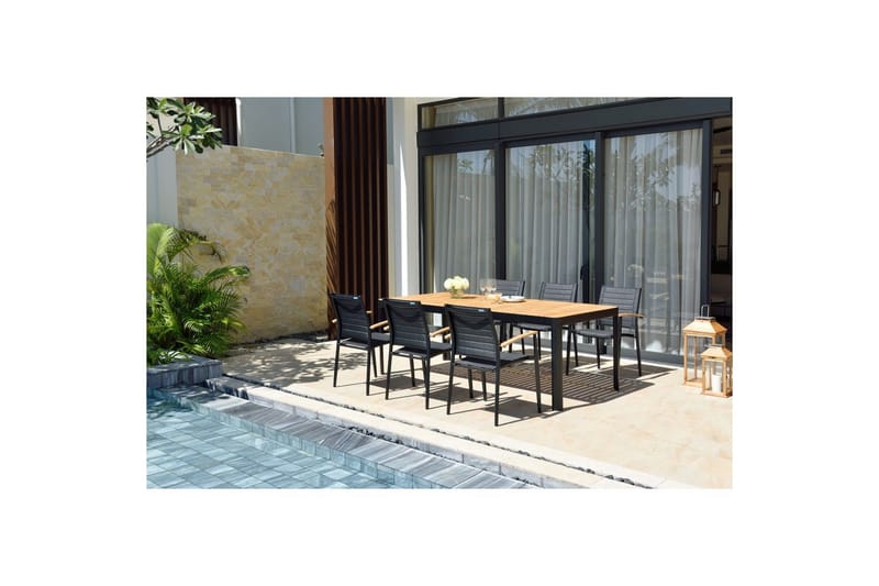 Ulkomöbeliryhmä Lifestyle Garden Portals 209 cm 6 kevyttä carver-tuolia - 6 kevyttä carver-tuolia - Puutarhakalusteet - Ulkoryhmä - Ruokailuryhmät ulos