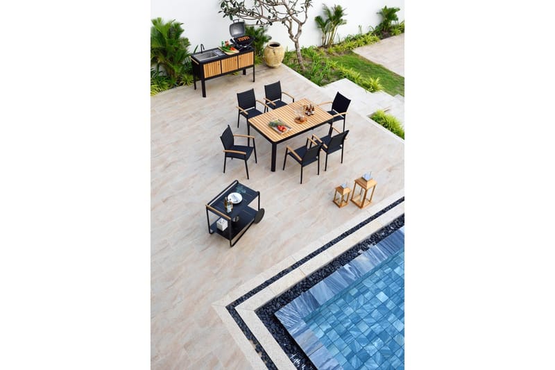 Ulkomöbeliryhmä Lifestyle Garden Portals 161 cm 6 kevyttä carver-tuolia - 6 kevyttä carver-tuolia - Puutarhakalusteet - Ulkoryhmä - Ruokailuryhmät ulos