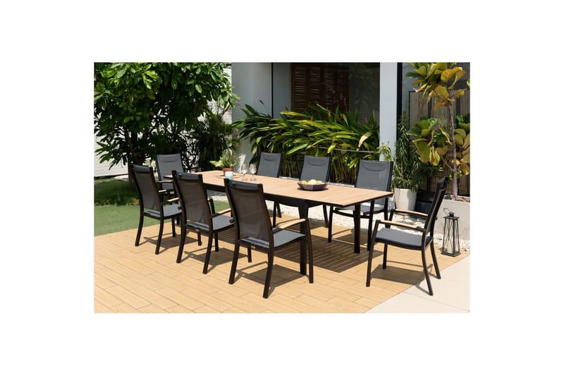 Ulkomöbeliryhmä Lifestyle Garden Panama 210-300 cm 8 pinottava nojatuoli - 8 pinottava nojatuoli - Puutarhakalusteet - Ulkoryhmä - Ruokailuryhmät ulos