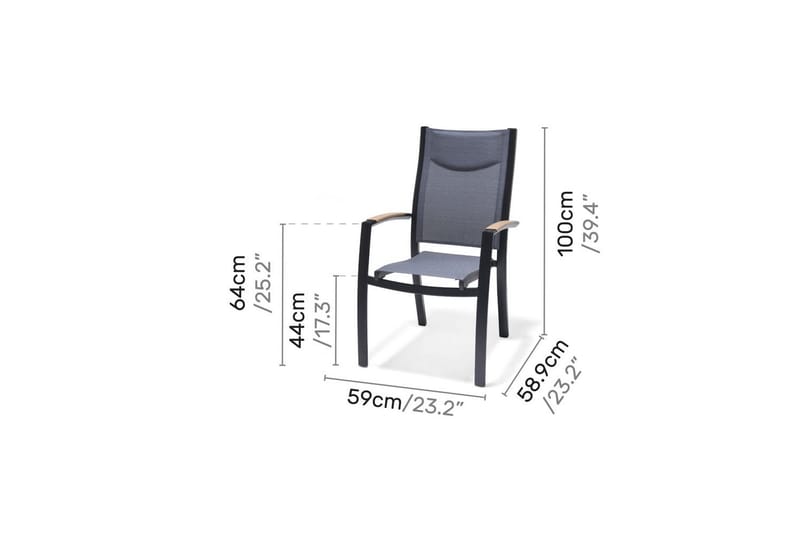 Ulkomöbeliryhmä Lifestyle Garden Panama 210-300 cm 8 pinottava nojatuoli - 8 pinottava nojatuoli - Puutarhakalusteet - Ulkoryhmä - Ruokailuryhmät ulos