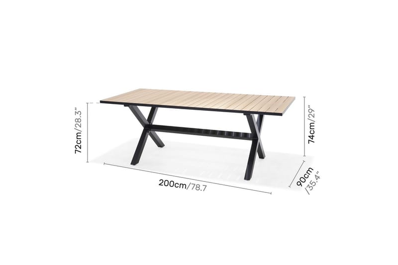Ulkomöbeliryhmä Lifestyle Garden Panama 200 cm 8 asenn. nojatuoli - 8 asenn. nojatuoli - Puutarhakalusteet - Ulkoryhmä - Ruokailuryhmät ulos