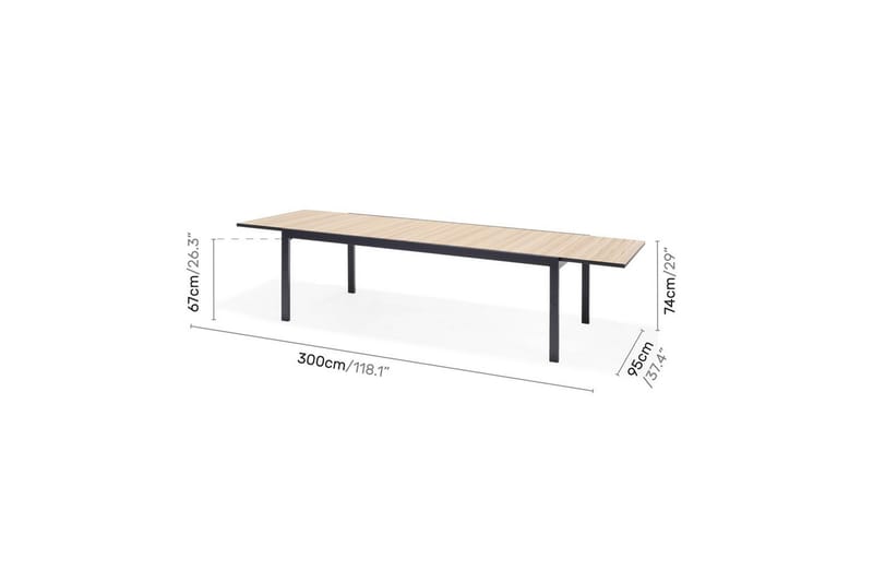 Ulkomöbeliryhmä Lifestyle Garden Panama 210-300 cm 8 pinottava nojatuoli - 8 pinottava nojatuoli - Puutarhakalusteet - Ulkoryhmä - Ruokailuryhmät ulos