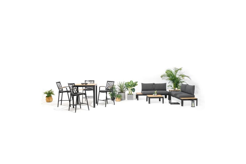 Ulkomöbeliryhmä Lifestyle Garden Portals baaripöytä 95 & 4 baarituoli - Puutarhakalusteet - Ulkoryhmä - Ruokailuryhmät ulos