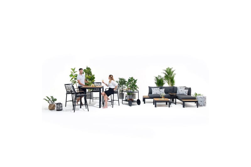 Ulkomöbeliryhmä Lifestyle Garden Portals baaripöytä 95 & 4 baarituoli - Puutarhakalusteet - Ulkoryhmä - Ruokailuryhmät ulos
