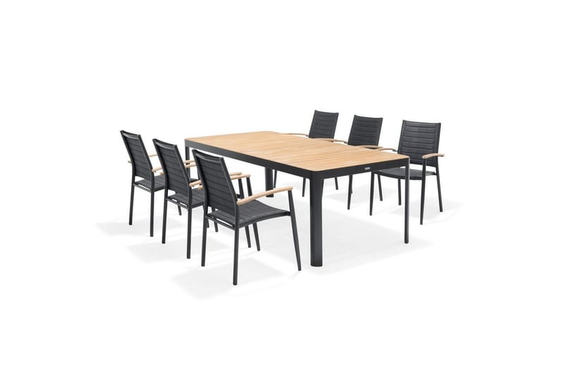 Ulkomöbeliryhmä Lifestyle Garden Portals 209 cm 6 kevyttä carver-tuolia - 6 kevyttä carver-tuolia - Puutarhakalusteet - Ulkoryhmä - Ruokailuryhmät ulos