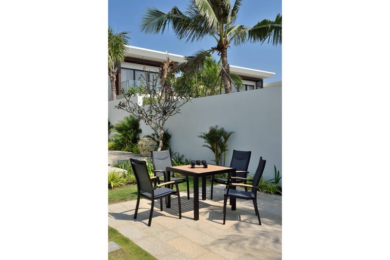 Ulkomöbeliryhmä Lifestyle Garden Panama 90 cm 4 pinottavaa nojatuolia - 4 pinottavaa nojatuolia - Puutarhakalusteet - Ulkoryhmä - Ruokailuryhmät ulos