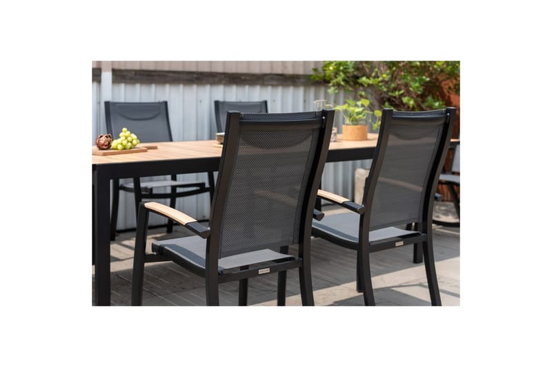 Ulkomöbeliryhmä Lifestyle Garden Panama 210-300 cm 6 pinottavaa nojatuolia + 2 säädettävää nojatuolia - 6 pinottavaa nojatuolia + 2 säädettävää nojatuolia - Puutarhakalusteet - Ulkoryhmä - Ruokailuryhmät ulos