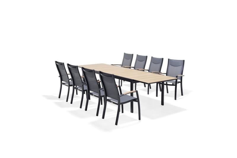 Ulkomöbeliryhmä Lifestyle Garden Panama 210-300 cm 8 pinottava nojatuoli - 8 pinottava nojatuoli - Puutarhakalusteet - Ulkoryhmä - Ruokailuryhmät ulos