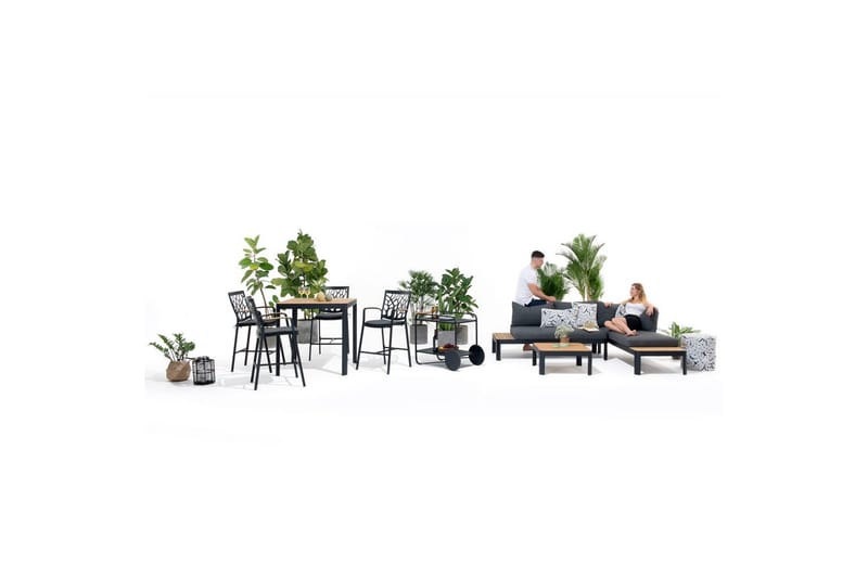 Ulkomöbeliryhmä Lifestyle Garden Portals baaripöytä 95 & 4 baarituoli - Puutarhakalusteet - Ulkoryhmä - Ruokailuryhmät ulos