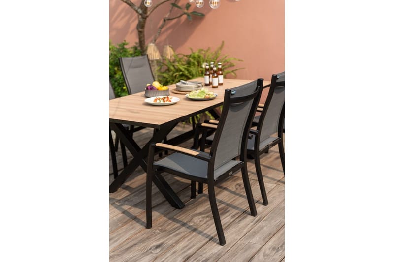 Ulkomöbeliryhmä Lifestyle Garden Panama 200 cm 6 pinottavaa nojatuolia - 6 pinottavaa nojatuolia - Puutarhakalusteet - Ulkoryhmä - Ruokailuryhmät ulos