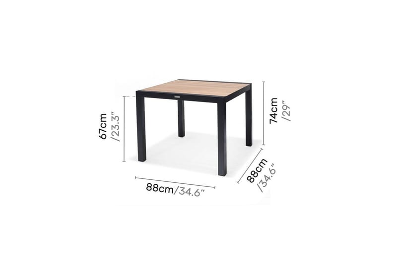 Ulkomöbeliryhmä Lifestyle Garden Panama 90 cm 4 pinottavaa nojatuolia - 4 pinottavaa nojatuolia - Puutarhakalusteet - Ulkoryhmä - Ruokailuryhmät ulos