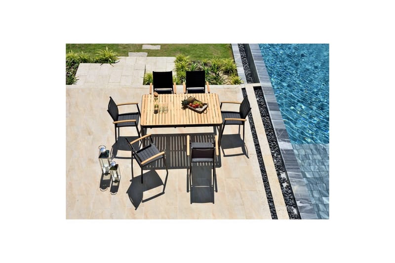 Ulkomöbeliryhmä Lifestyle Garden Portals 161 cm 6 kevyttä carver-tuolia - 6 kevyttä carver-tuolia - Puutarhakalusteet - Ulkoryhmä - Ruokailuryhmät ulos