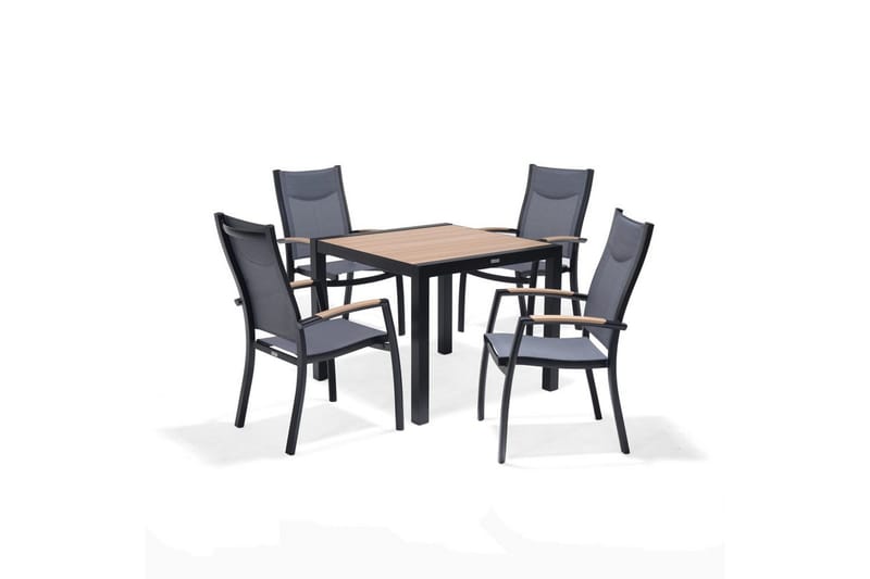 Ulkomöbeliryhmä Lifestyle Garden Panama 90 cm 4 pinottavaa nojatuolia, 4 pinottavaa nojatuolia