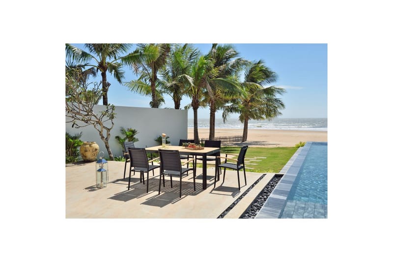 Ulkomöbeliryhmä Lifestyle Garden Portals 161 cm 6 kevyttä carver-tuolia - 6 kevyttä carver-tuolia - Puutarhakalusteet - Ulkoryhmä - Ruokailuryhmät ulos