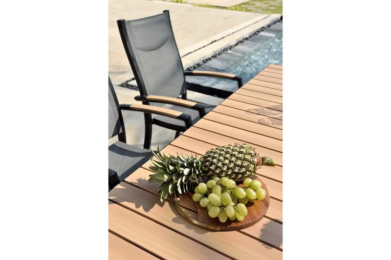 Ulkomöbeliryhmä Lifestyle Garden Panama 200 cm 6 pinottavaa nojatuolia - 6 pinottavaa nojatuolia - Puutarhakalusteet - Ulkoryhmä - Ruokailuryhmät ulos