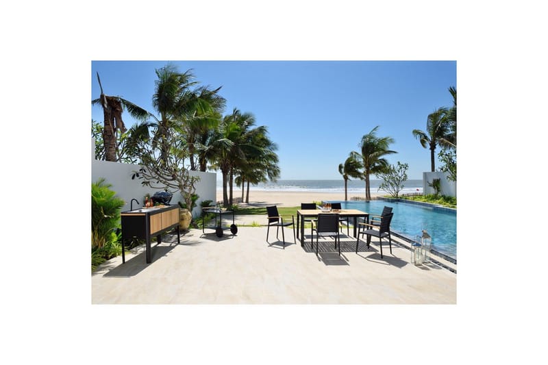 Ulkomöbeliryhmä Lifestyle Garden Portals 161 cm 6 kevyttä carver-tuolia - 6 kevyttä carver-tuolia - Puutarhakalusteet - Ulkoryhmä - Ruokailuryhmät ulos