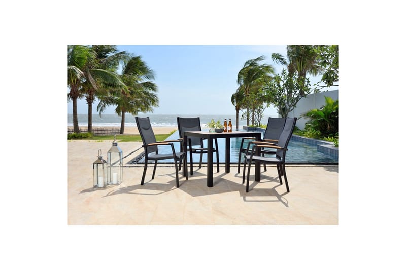 Ulkomöbeliryhmä Lifestyle Garden Panama 90 cm 4 pinottavaa nojatuolia - 4 pinottavaa nojatuolia - Puutarhakalusteet - Ulkoryhmä - Ruokailuryhmät ulos