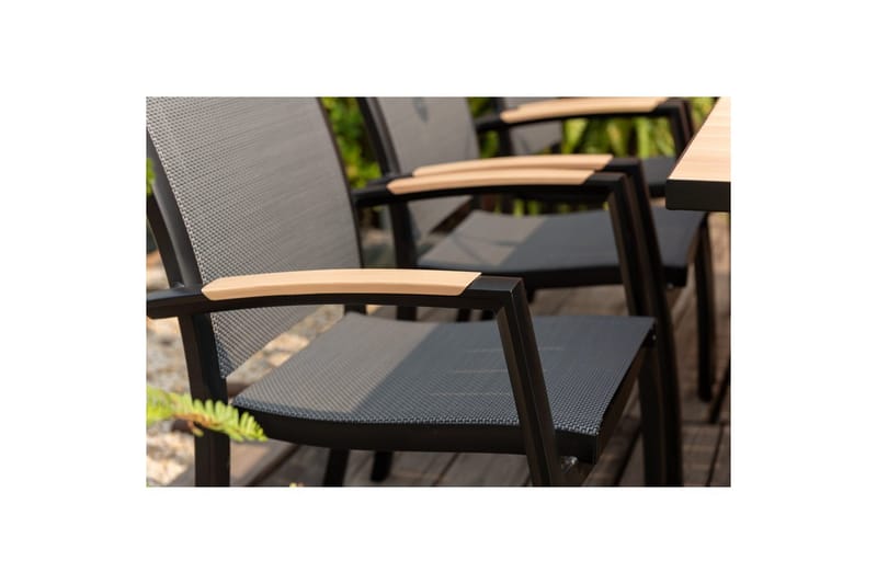 Ulkomöbeliryhmä Lifestyle Garden Panama 200 cm 6 pinottavaa nojatuolia - 6 pinottavaa nojatuolia - Puutarhakalusteet - Ulkoryhmä - Ruokailuryhmät ulos