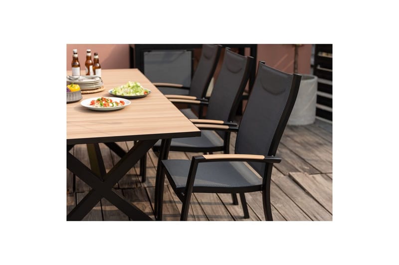 Ulkomöbeliryhmä Lifestyle Garden Panama 200 cm 6 pinottavaa nojatuolia - 6 pinottavaa nojatuolia - Puutarhakalusteet - Ulkoryhmä - Ruokailuryhmät ulos