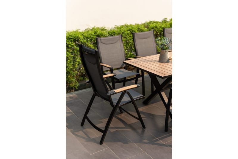 Ulkomöbeliryhmä Lifestyle Garden Panama 200 cm 6 pinottavaa nojatuolia + 2 säädettävää nojatuolia - 6 pinottavaa nojatuolia + 2 säädettävää nojatuolia - Puutarhakalusteet - Ulkoryhmä - Ruokailuryhmät ulos