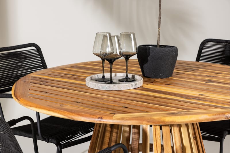 Ulkoruokailuryhmä Venture Home Lumpur-ruokailuryhmä + 4 tuolia Natur - Puutarhakalusteet - Ulkoryhmä - Ruokailuryhmät ulos