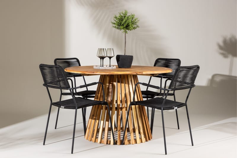 Ulkoruokailuryhmä Venture Home Lumpur-ruokailuryhmä + 4 tuolia Natur - Puutarhakalusteet - Ulkoryhmä - Ruokailuryhmät ulos