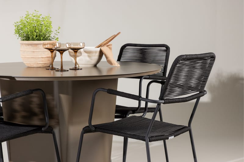Ulkoruokailuryhmä Venture Home Santa-ruokailuryhmä + 4 tuolia Brown - Puutarhakalusteet - Ulkoryhmä - Ruokailuryhmät ulos