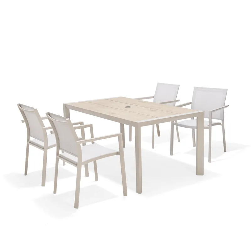 Urbanite Ulkoruokailuryhmä 160 cm 4 käsinojatuolia, Harmaa