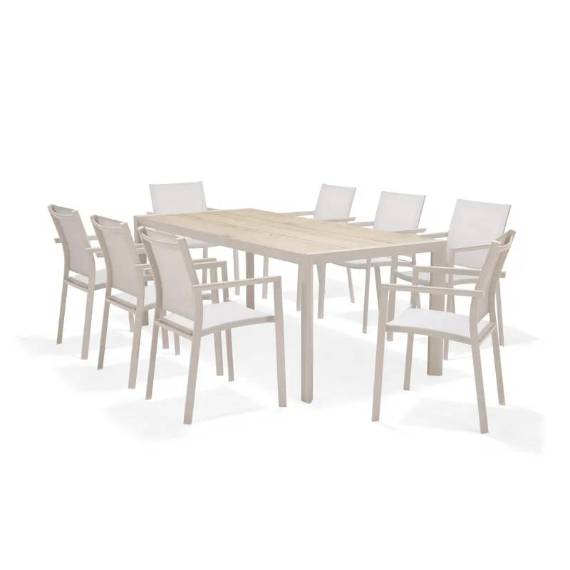 Urbanite Ulkoruokailuryhmä 205 cm 8 käsinojatuolia, Harmaa