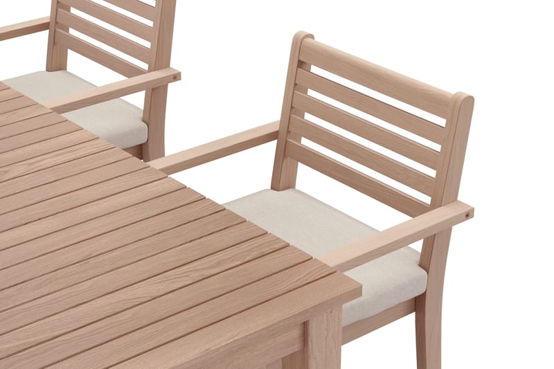 Wagnera Ruokailuryhmä 206 cm ja 4 Kamman Ruokatuolia - Beige - Puutarhakalusteet - Ulkoryhmä - Ruokailuryhmät ulos