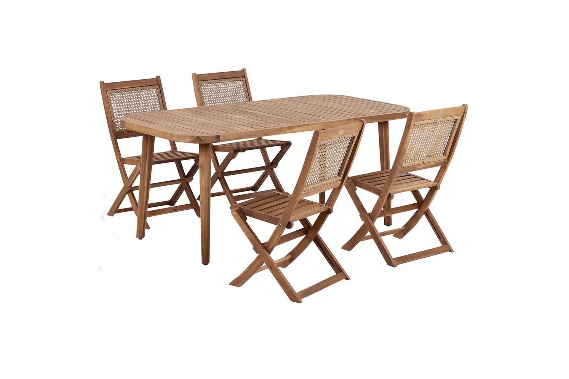 Matsalsset Beliani Paraggi 4-Sits Light wood -