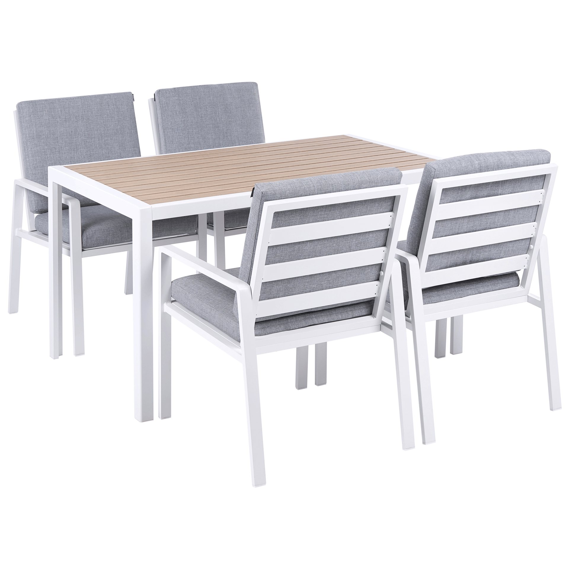 Ruokailuryhmä ulos 4-istuttava Visso - valkoinen/harmaa/beige
