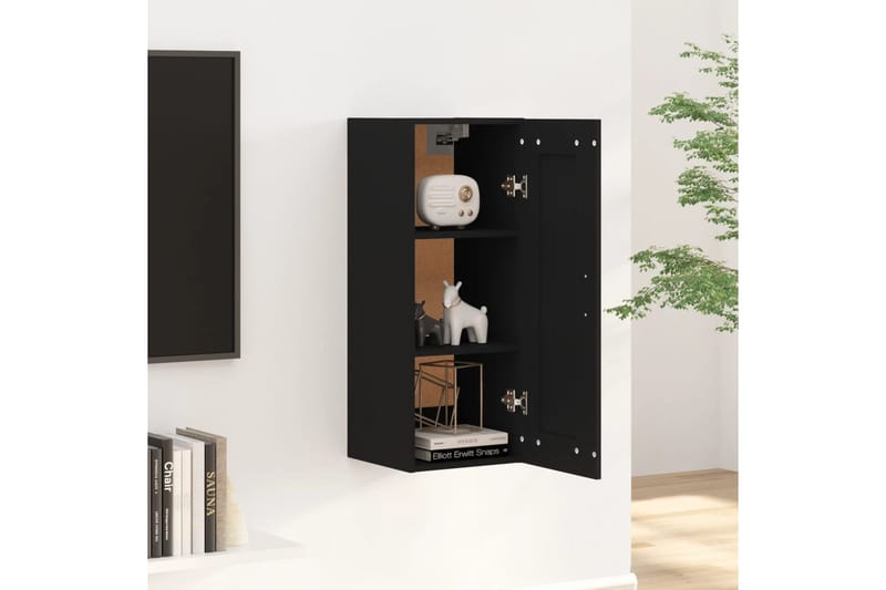 beBasic Riippuva kaappi musta 35x34x90 cm tekninen puu - Musta - Säilytys - Seinäsäilytys