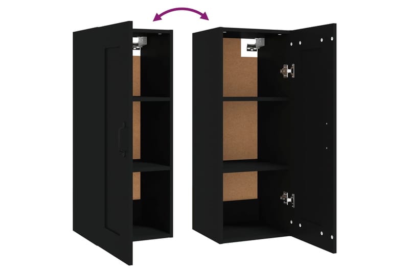 beBasic Riippuva kaappi musta 35x34x90 cm tekninen puu - Musta - Säilytys - Seinäsäilytys