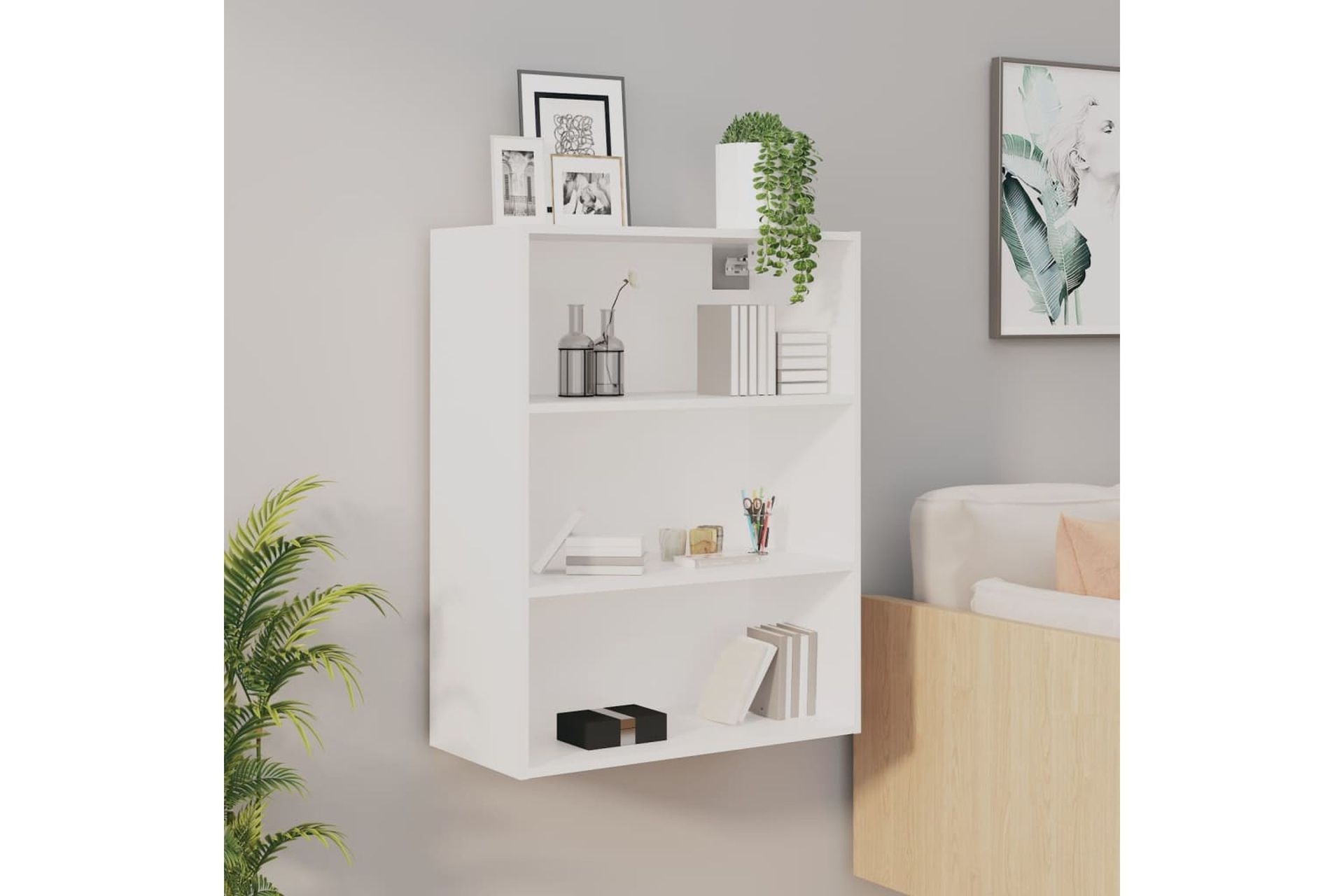 beBasic Riippuva seinäkaappi valkoinen 69,5x32,5x90 cm - Valkoinen - Säilytys - Seinäsäilytys