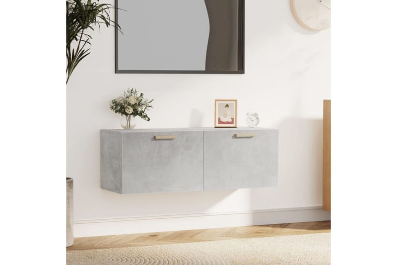 beBasic Seinäkaappi betoninharmaa 100x36,5x35 cm tekninen puu - Harmaa - Säilytys - Seinäsäilytys