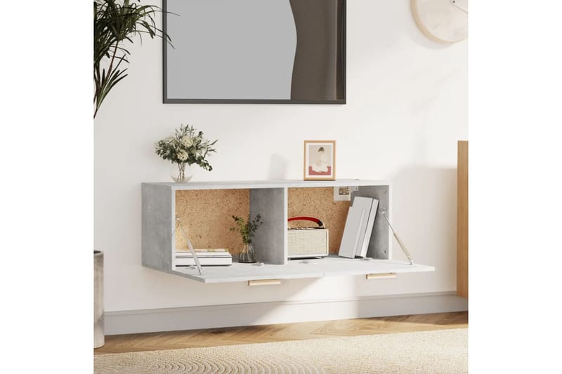 beBasic Seinäkaappi betoninharmaa 100x36,5x35 cm tekninen puu - Harmaa - Säilytys - Seinäsäilytys