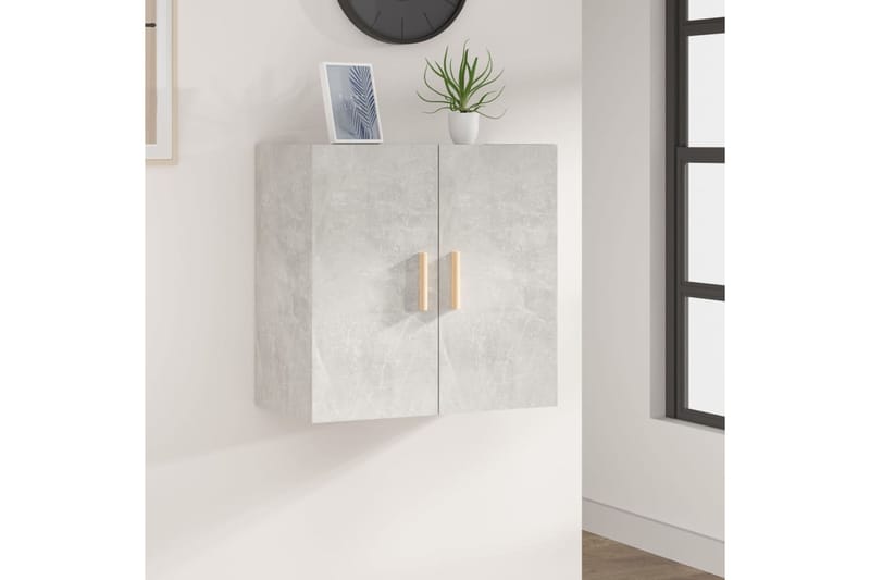 beBasic Seinäkaappi betoninharmaa 60x30x60 cm tekninen puu - Valkoinen - Säilytys - Seinäsäilytys